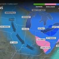 <p>Monday, March 18 weather map.</p>