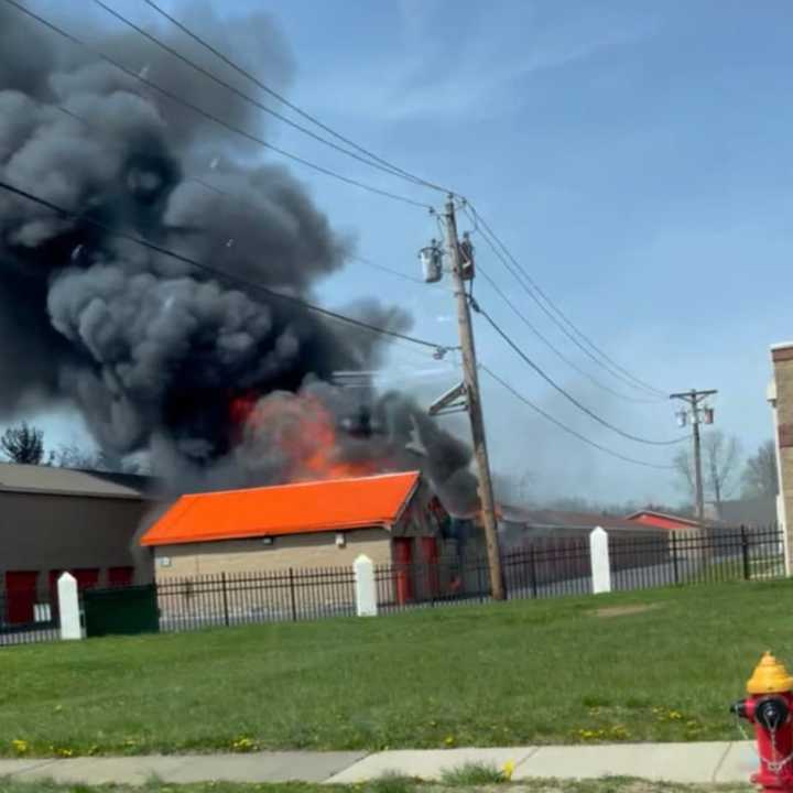 Scene of the fire on Quakerbridge Road