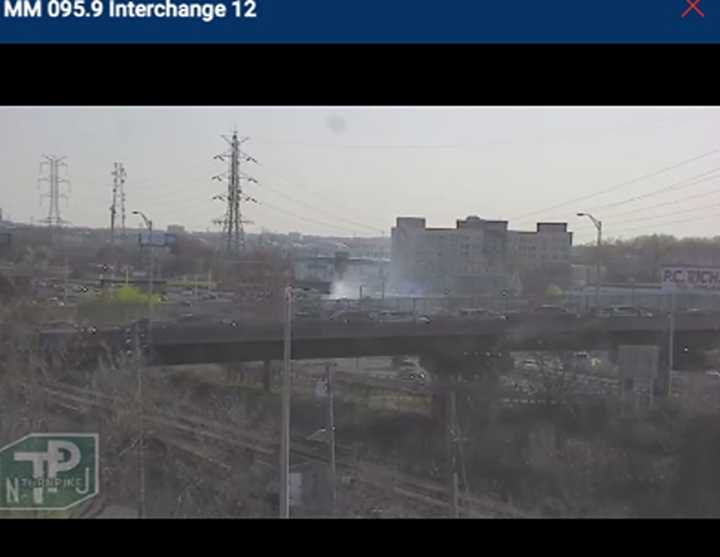 Tractor trailer fire along the NJ Turnpike.