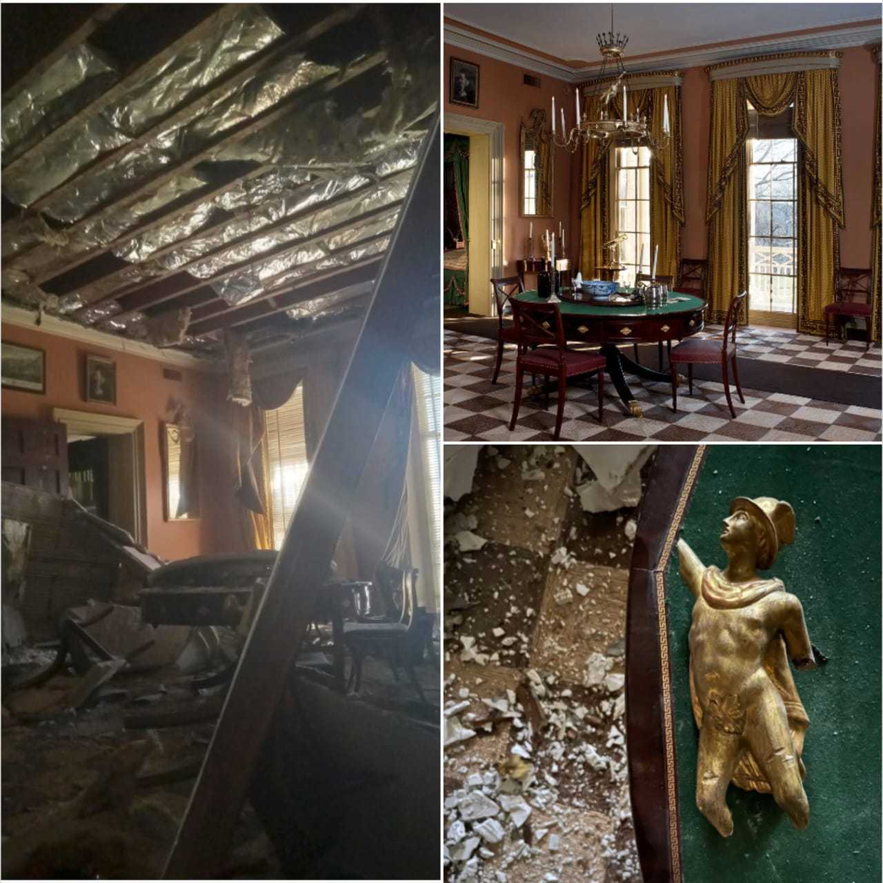 Ceiling Collapse Causes Major Damage At Historic Mansion Overlooking ...