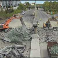 <p>The Connecticut Department of Transportation has installed a live webcam at the site. The image here was captured around 1:45 p.m. Saturday, May 4.</p>
