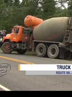 Truck Stuck In Mud Causes Delays On Route 9A In Ardsley