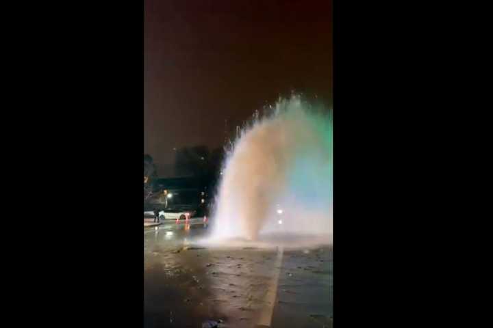 WATCH: Broken Main Causes Huge Geyser In Downtown Tenafly