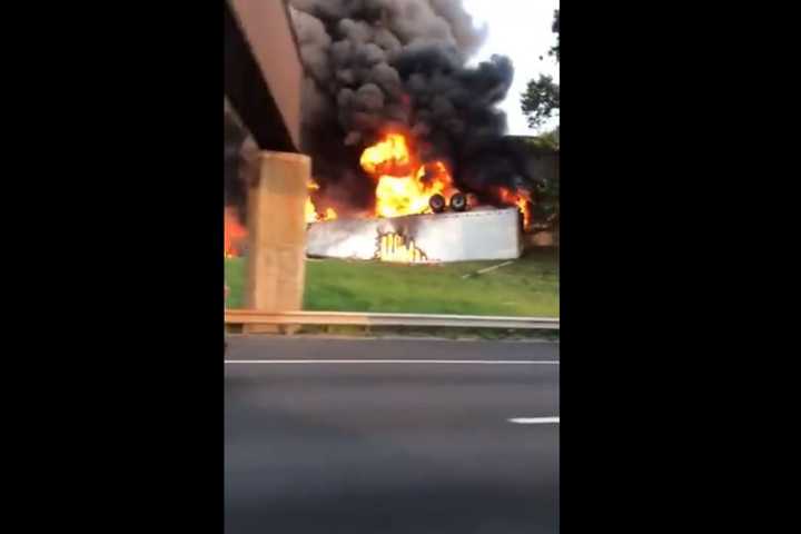 Driver In Fiery Carteret Turnpike Crash Dies