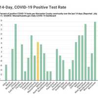 <p>14-day, COVID-19 Positive Test Rate Per Community</p>