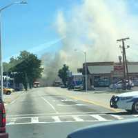 <p>A photo of a fire on Main Street in Worcester, Aug. 18, around noon.</p>
