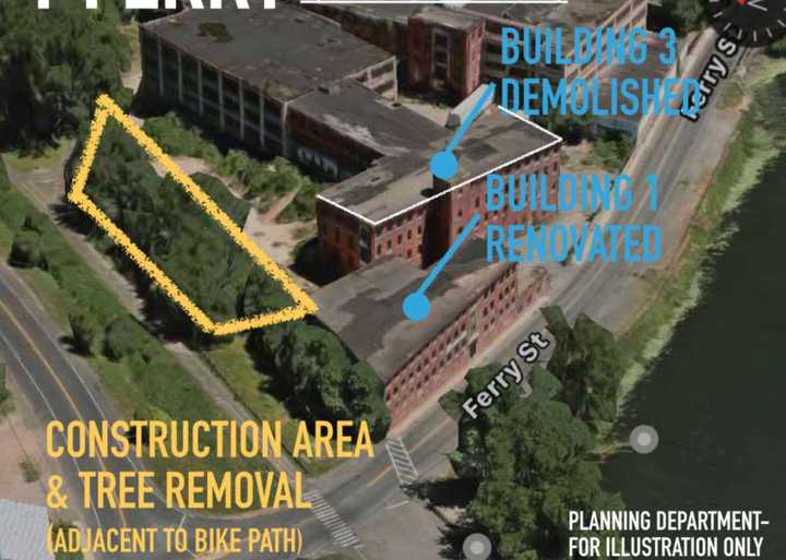 A graphic of Easthampton Ferry Street improvement plans.