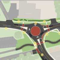 <p>A small roundabout is being built at the intersection of Pleasant and Ferry streets.</p>