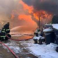 <p>Southbridge fire on Dennison Lane</p>