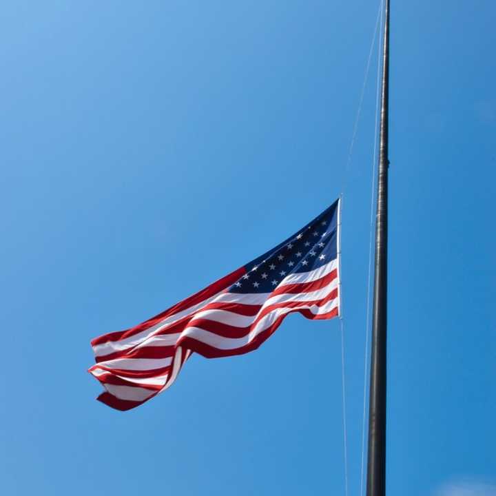 U.S. flag at half-mast