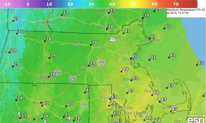 High temperatures predicted for Monday, Jan. 11 by the National Weather Service