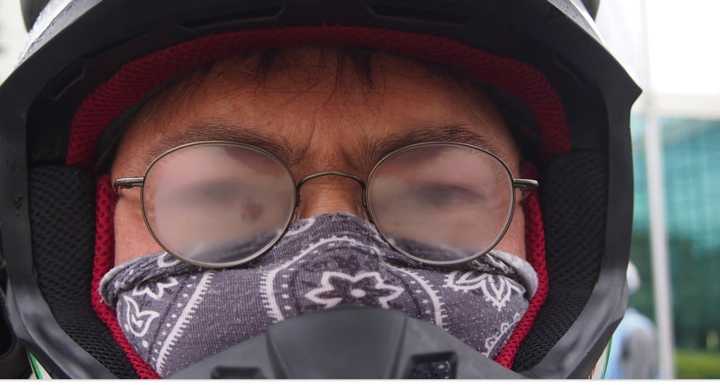 Photo illustration of fogged glasses