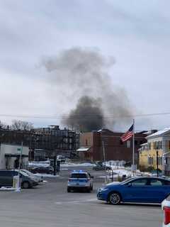 Fire At Homeless Tent City Fills Downtown With Black Smoke