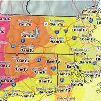 <p>National Weather Service forecast for when snow will start to fall on Tuesday, Feb. 9.</p>