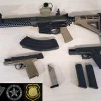 <p>Firearms and ammunition seized by MSP Feb. 10</p>