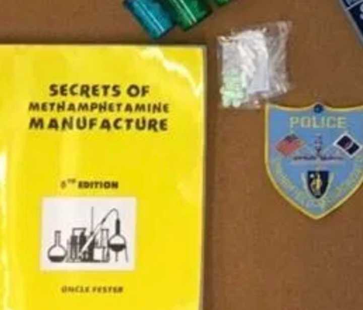 A book on how to cook meth allegedly discovered at a Holyoke home on March 5