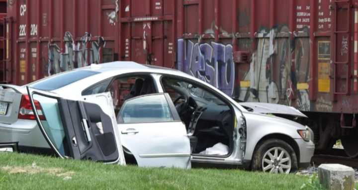 Car crash into train in East Lampeter Township.