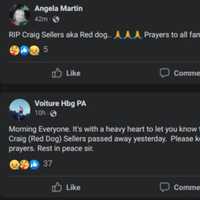 <p>Facebook posts in memory of Craig Sellers</p>