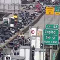 <p>The scene of the crash on I-83.</p>