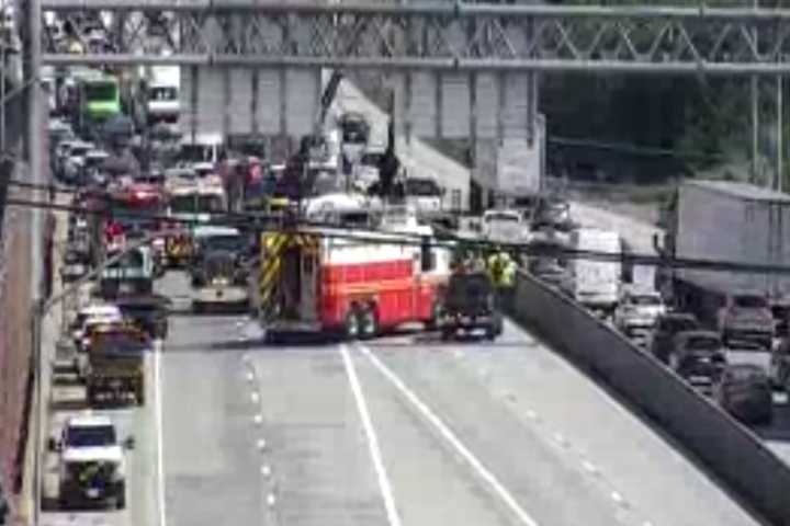 Cement Truck Rollover Following Minivan Crash Closed All Lanes Of PA Route 581: PennDOT