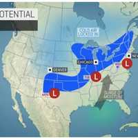 <p>A look at areas (in darker blue) where snow is possible.</p>