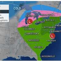 <p>The storm system is on track to bring rain and gusty winds to the region on Black Friday, Nov. 25.</p>