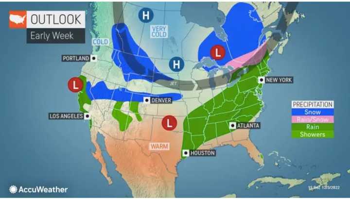 Clouds will increase on Monday night, Dec. 5 before a new round of precipitation arrives overnight, with rain and showers at times on Tuesday, Dec. 6, and into Wednesday, Dec. 7.