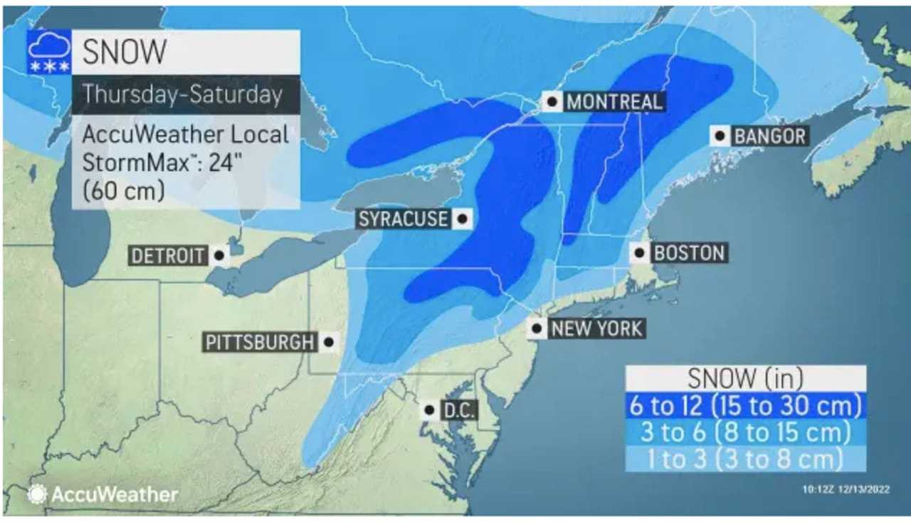 Projected Snowfall Totals Released For Powerful New Storm System Headed 