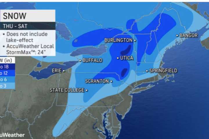 Some Areas Could See Up To 18 Inches Of Snowfall From Potent Nor'easter Taking Aim On Region