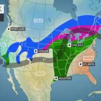 <p>AccuWeather weekend outlook map.</p>