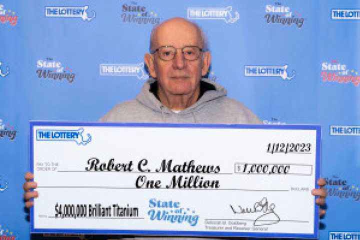 Robert Matthews of Blackstone won $1 million in the $4,000,000 Brilliant Titanium” instant ticket game recently.