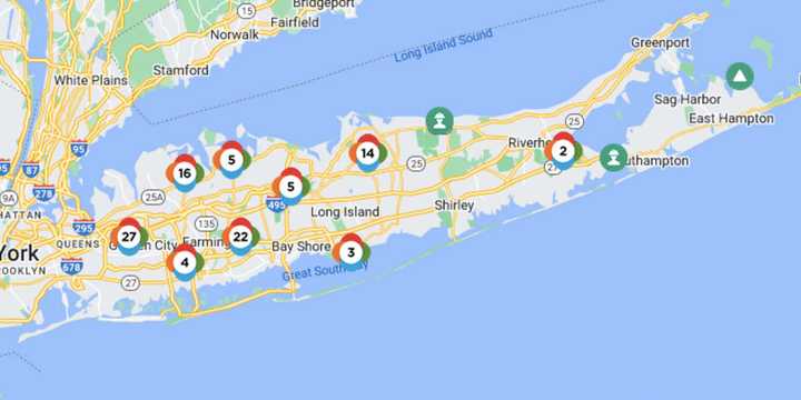 PSEG Long Island&#x27;s power outage map.