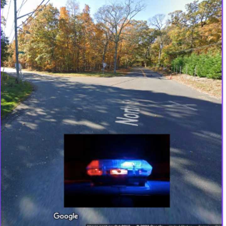 Wading River Road at North Street in Manorville.