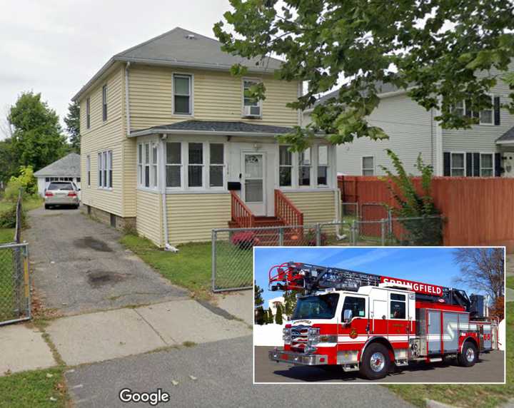 A car plowed into this home at 164 Goodwin St. in Springfield late Sunday night, firefighters said.