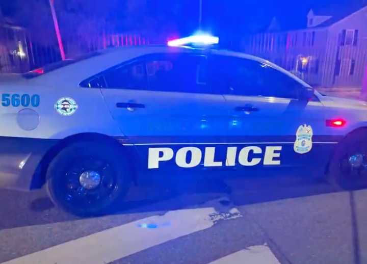 Prince George&#x27;s County Police at the scene of the shooting.