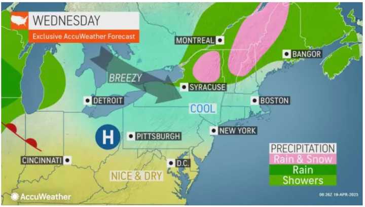 Conditions will be cool on Wednesday, April 19.