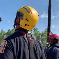 <p>The scene of the DC Fire and EMS rescue on Monday morning.</p>