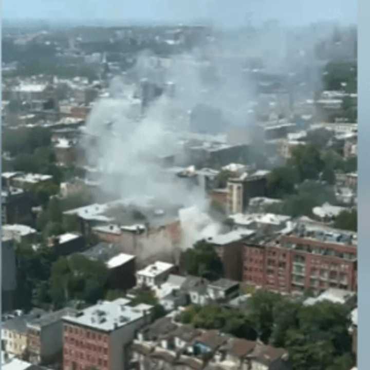 A fire in downtown Jersey City.