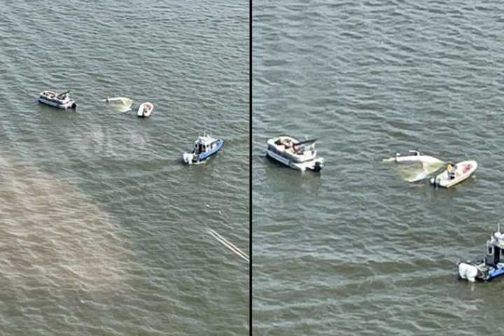 Boaters Rescued From Capsized Sailboat Near Woodrow Wilson Bridge