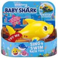 <p>Recalled Robo Alive Junior Baby Shark Sing &amp; Swim Bath Toy in yellow</p>