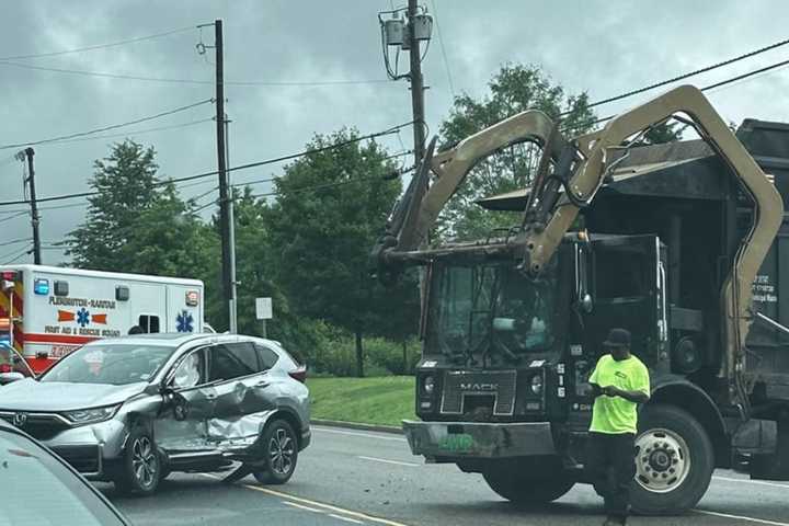 Driver Freed With Hydraulics, Hospitalized After Crash With Garbage Truck In Hunterdon County