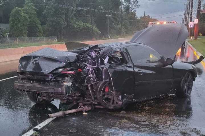 Driver Hospitalized After Striking Pole On Rt. 22 In Somerset County