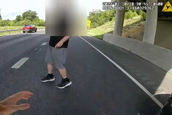 Officer Risks Life To Save Man In Mental Health Crisis Trying To Walk Into MD Traffic (VIDEO)