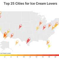 <p>The top 25 cities for ice cream lovers.</p>