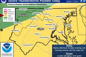 Severe Thunderstorm Watch Issued For DMV Region With 70 MPH Winds, Tornadoes Possible