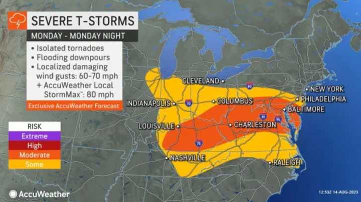 The DMV region is among the areas in danger of severe thunderstorms.