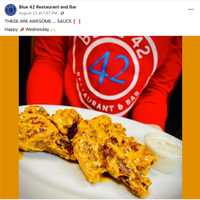 <p>Blue 42 boasts over 100 sauces and dry rubs, which will be the primary focus at WINGMAN, its new sister location in Lincoln Park.</p>