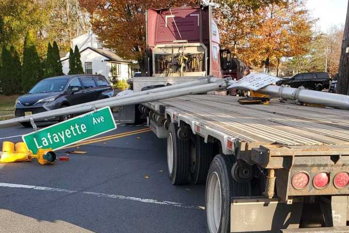 Truck Downs Traffic Pole, Closing Portion Of Rt. 124 In Chatham