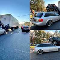 <p>The aftermath of the crash in Montgomery County</p>