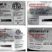 <p>Model number on back of recalled Steamfast irons
  
</p>